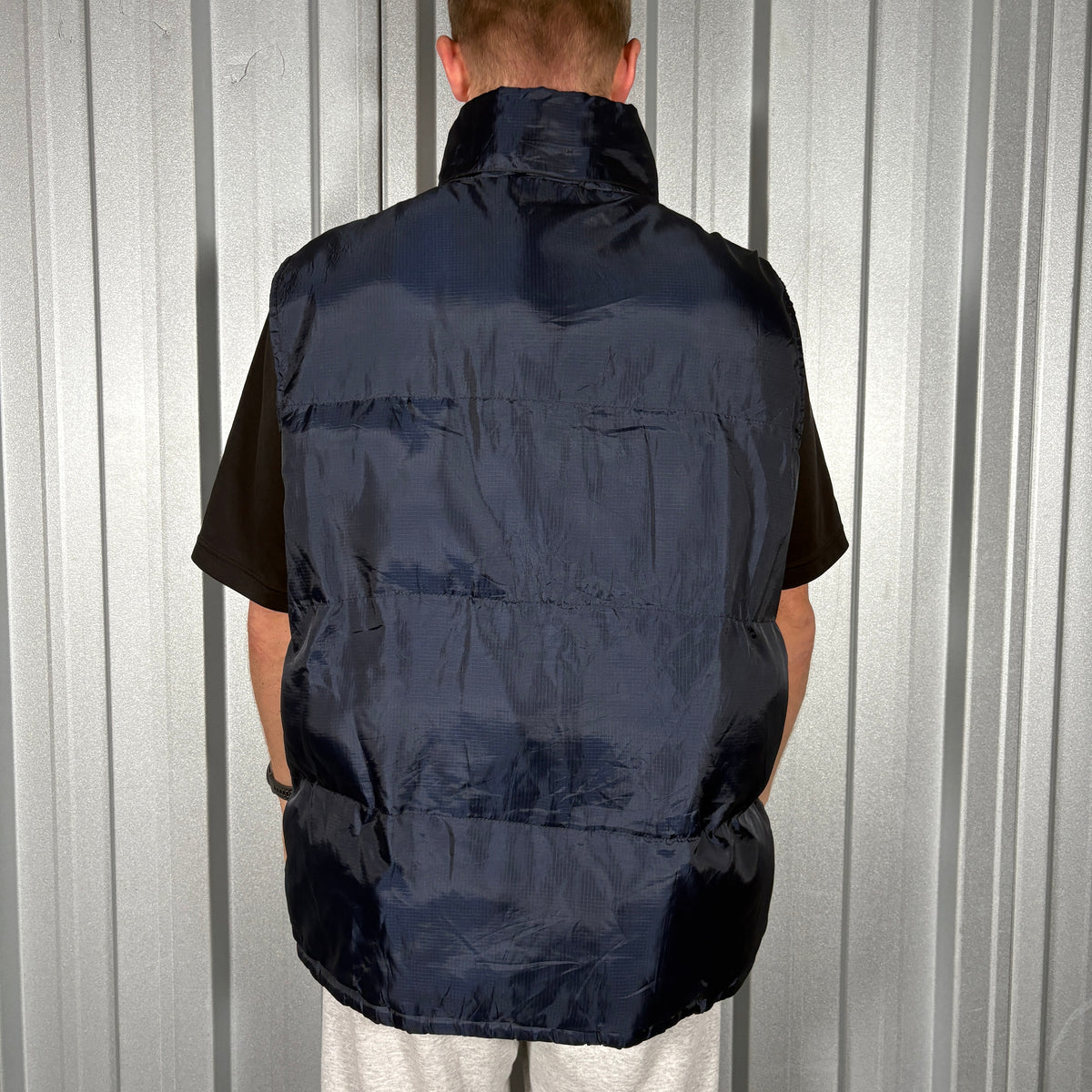 Avirex Navy Embroidered Gilet Puffer Jacket - L