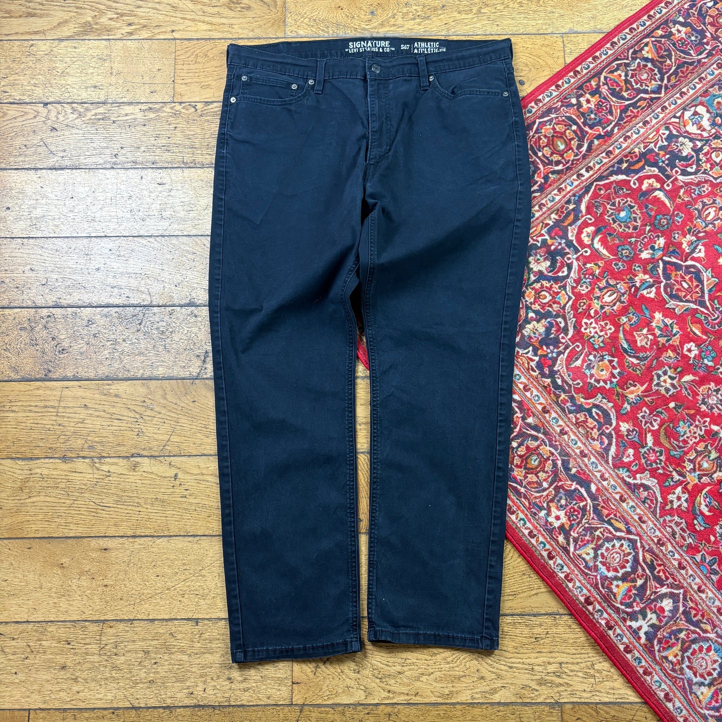 Vintage Levis Athletic Straight Black Denim Jeans - 40