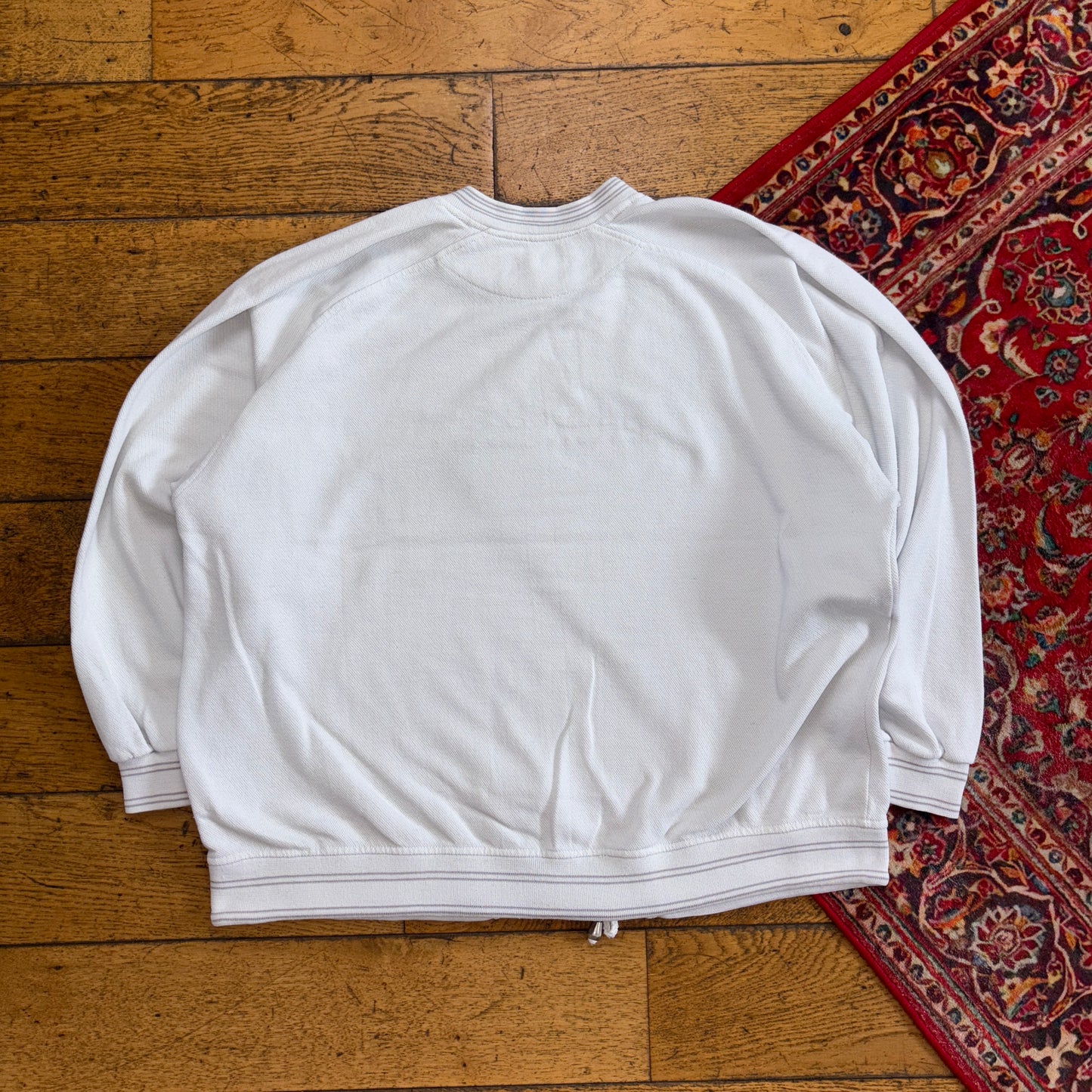 Vintage 90s Reebok White Boxy Embroidered Sweatshirt - L