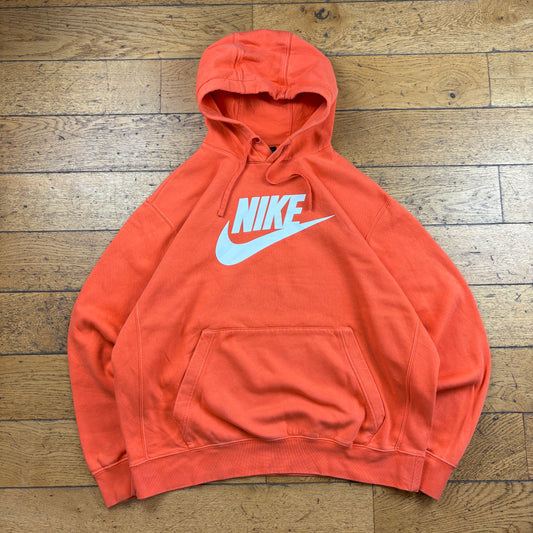 Vintage Nike Orange Hoodie Sweatshirt - XL