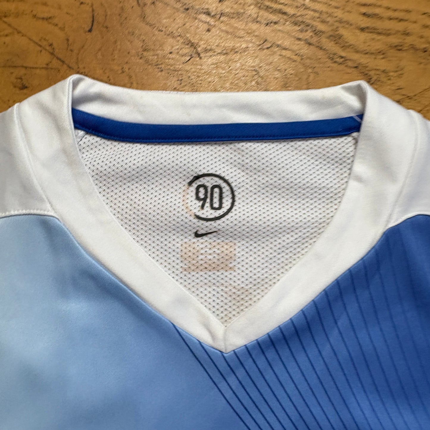 Vintage Nike T90 White Blue Sports Graphic T-Shirt - L