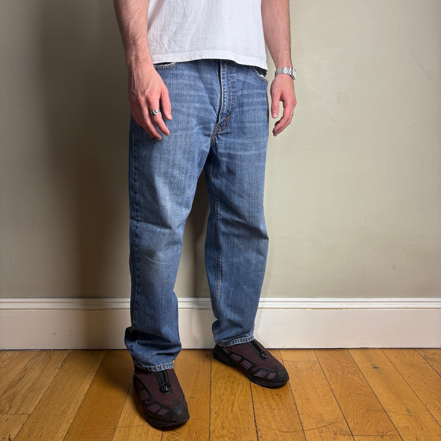 Vintage Levis 550 Baggy Blue Denim Jeans - 38S