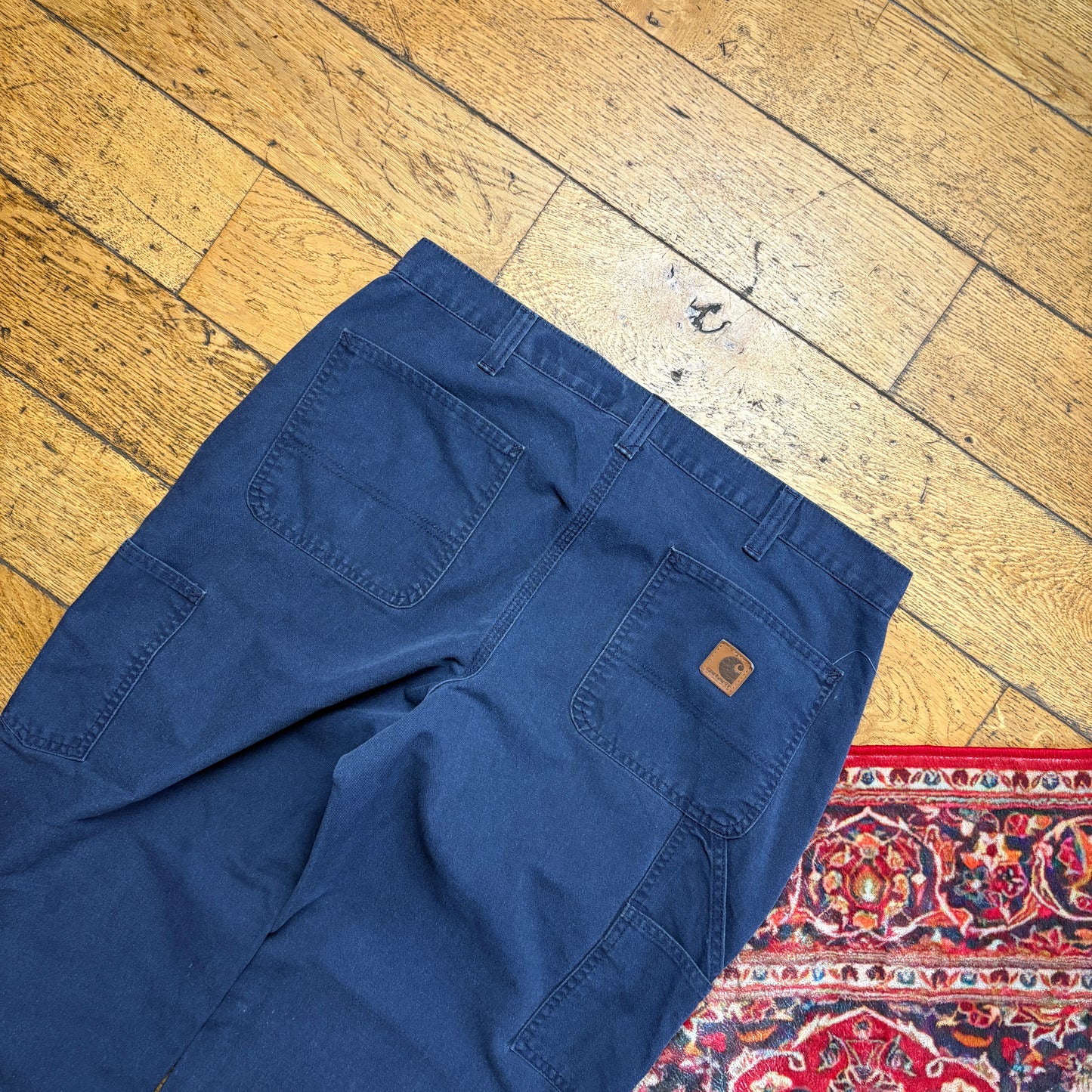 Vintage Carhartt Workwear Carpenter Navy Baggy Trousers - 36R