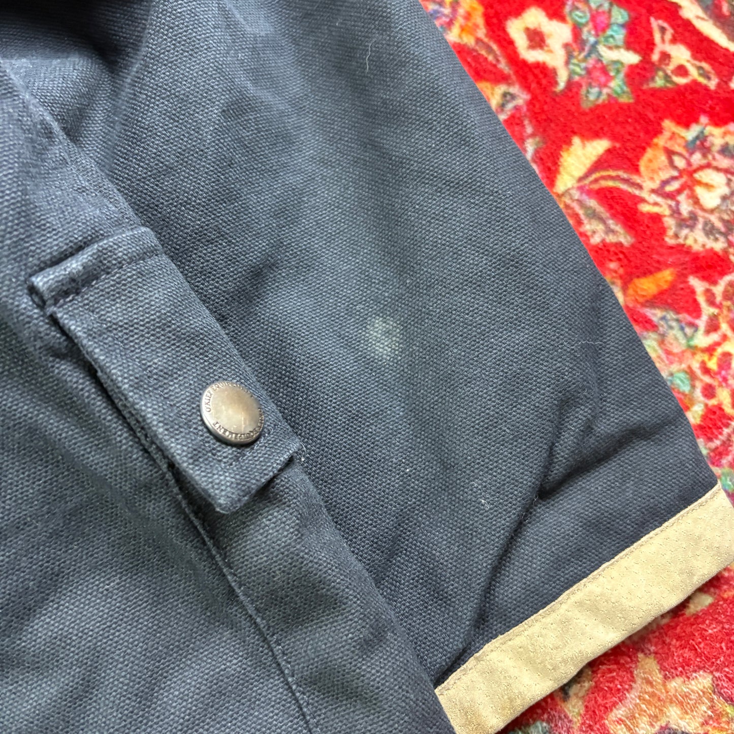 Vintage Fireman Clasp Black Trench Parka Jacket Coat - L