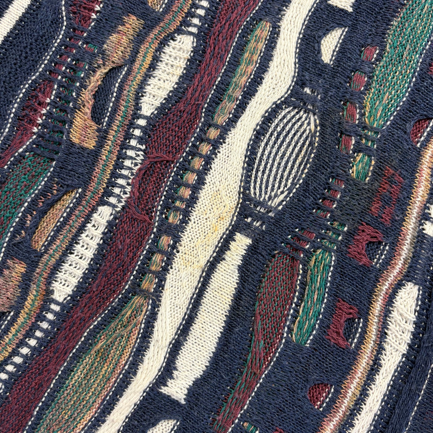 Vintage Coogi Style Navy Chunky Knit Jumper - M