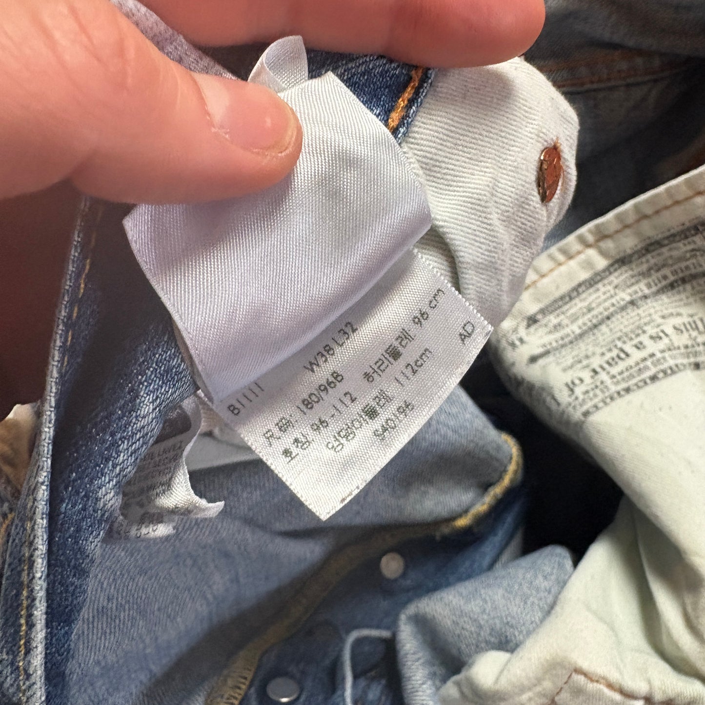 Vintage Levis 501 Straight Blue Denim Jeans - 38R