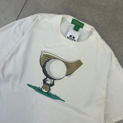 Vintage Single Stitch Golf Penguin Boxy White T-Shirt - XL