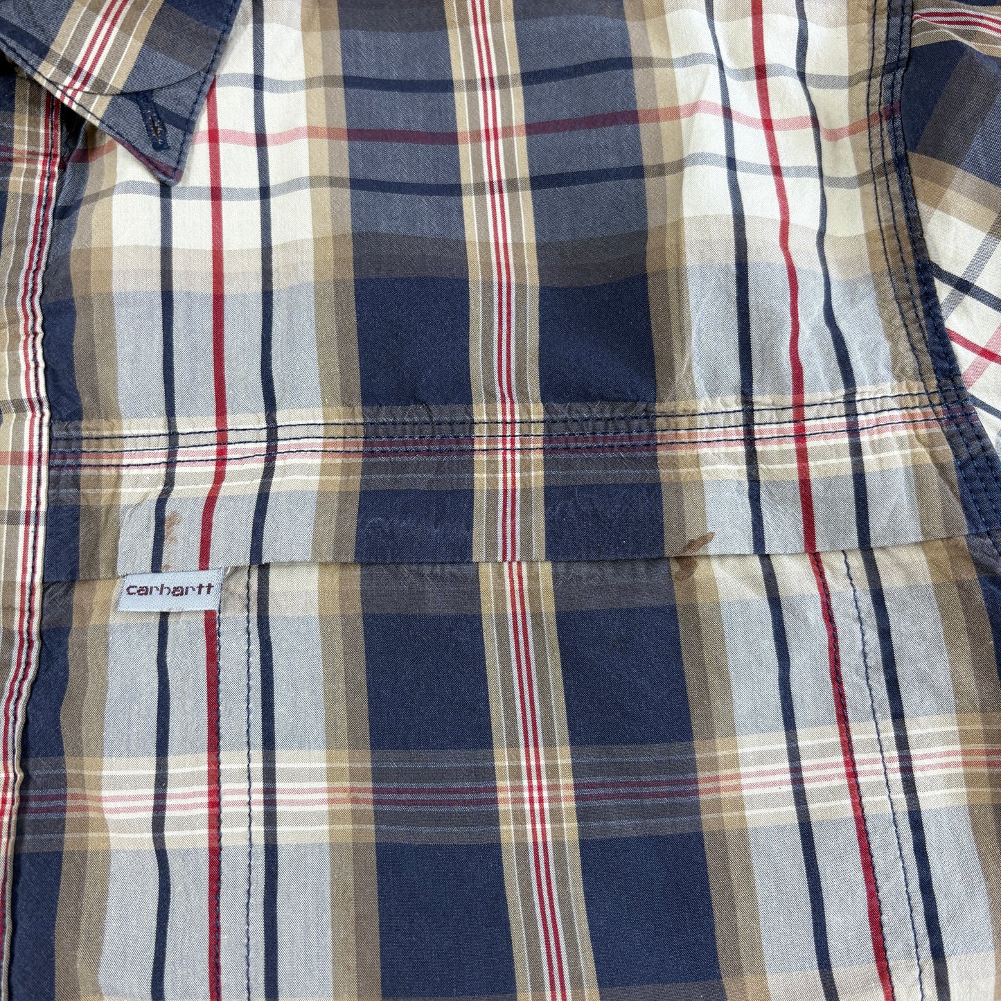 Vintage Carhartt Grey Brown Check Workwear Shirt - M
