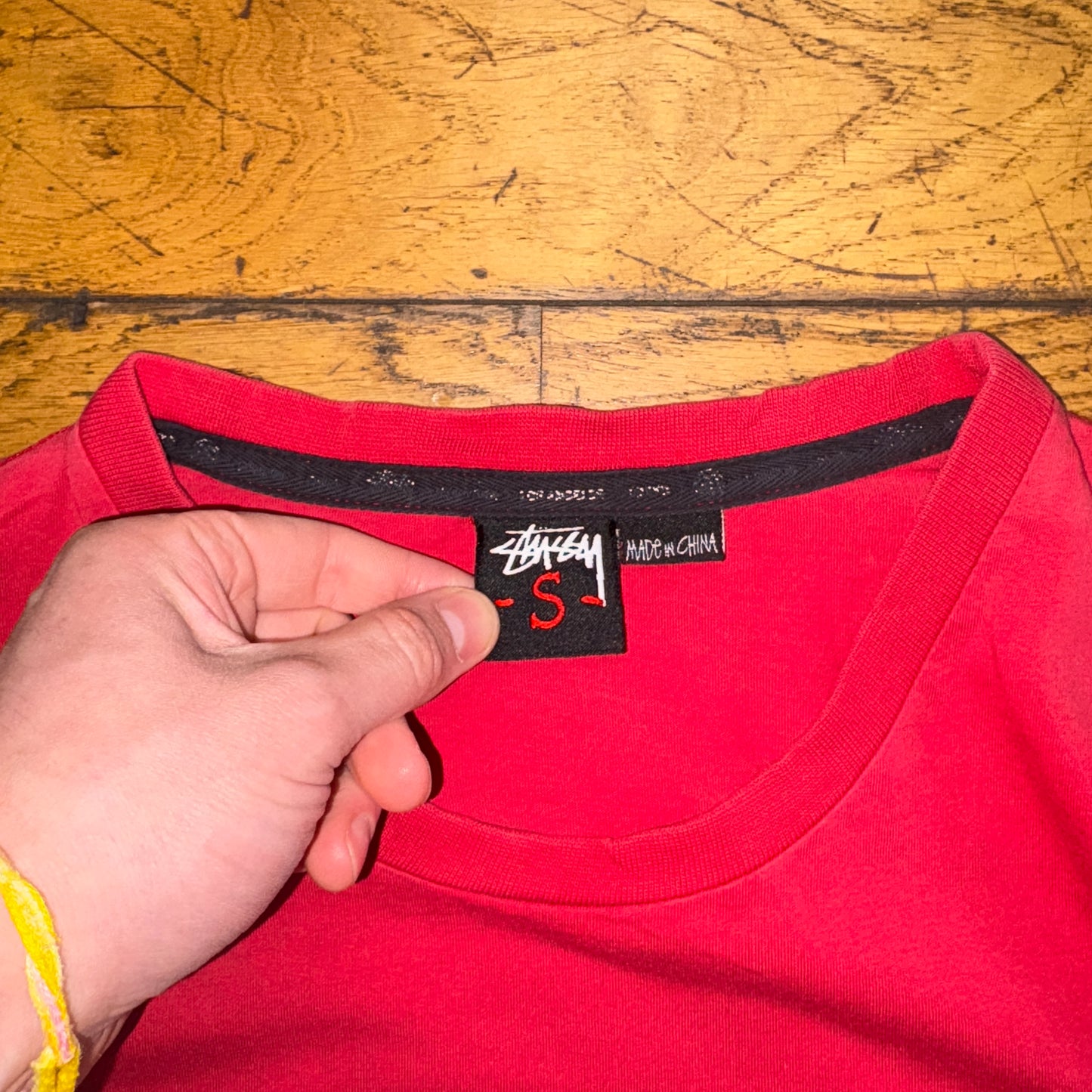 Vintage Stussy Red Graphic T-Shirt - XS
