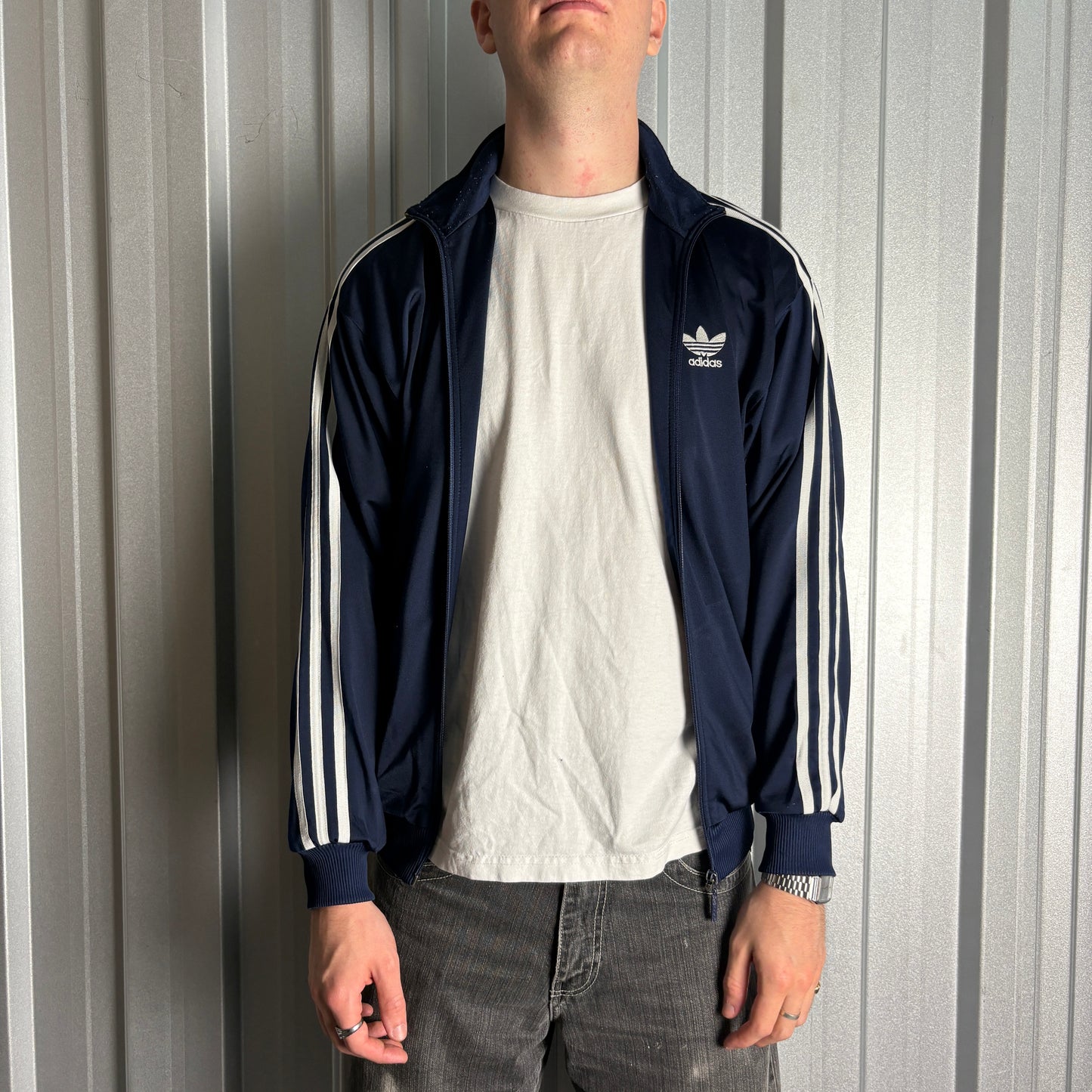 Vintage Adidas 90s Navy Tracksuit Track Jacket - S