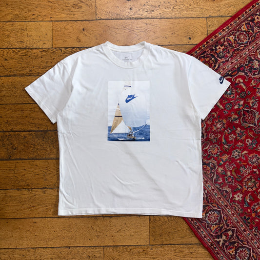 Vintage Nike Sailing White Graphic T-Shirt - XL