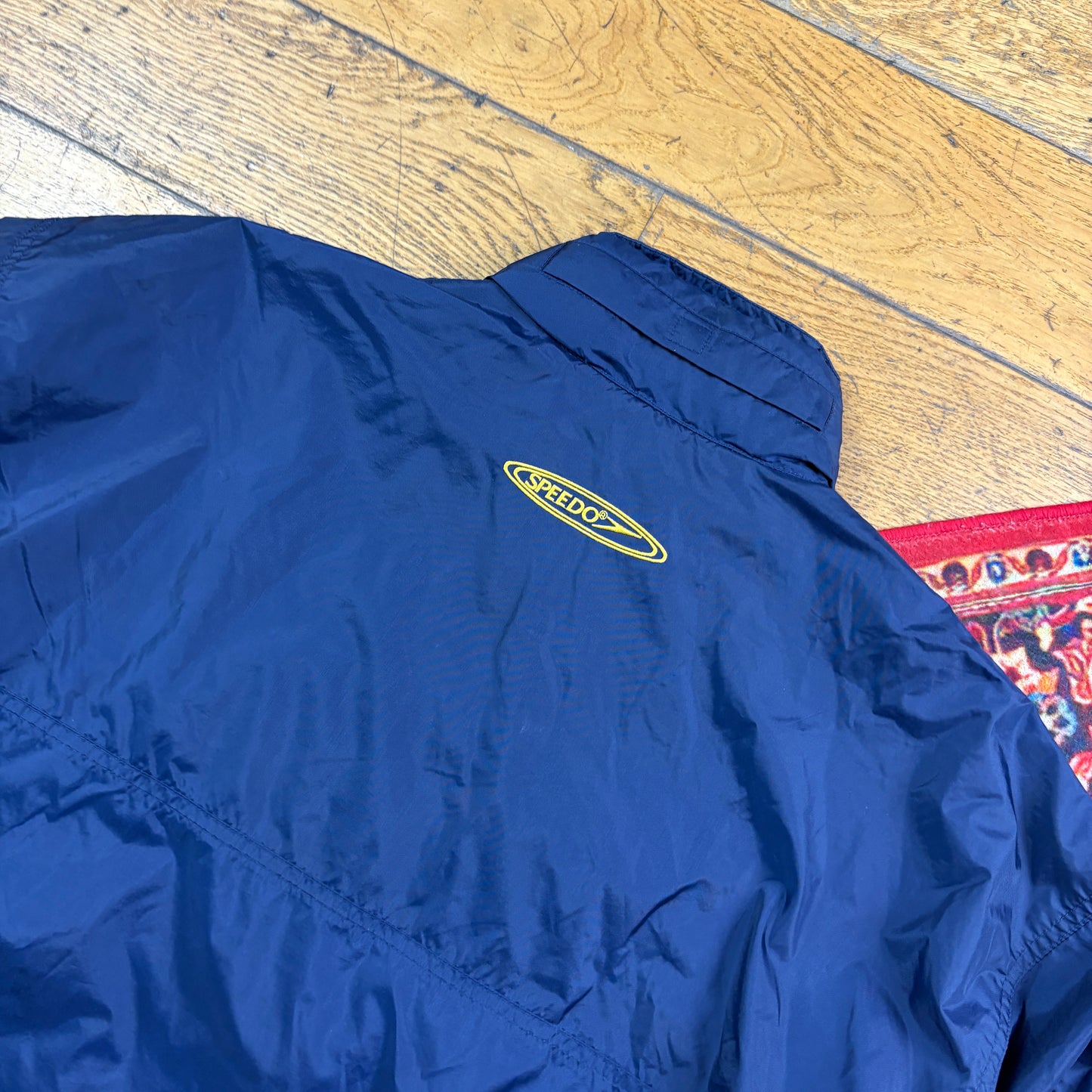 Vintage Speedo Embroidered Navy Waterproof Parka Jacket - L