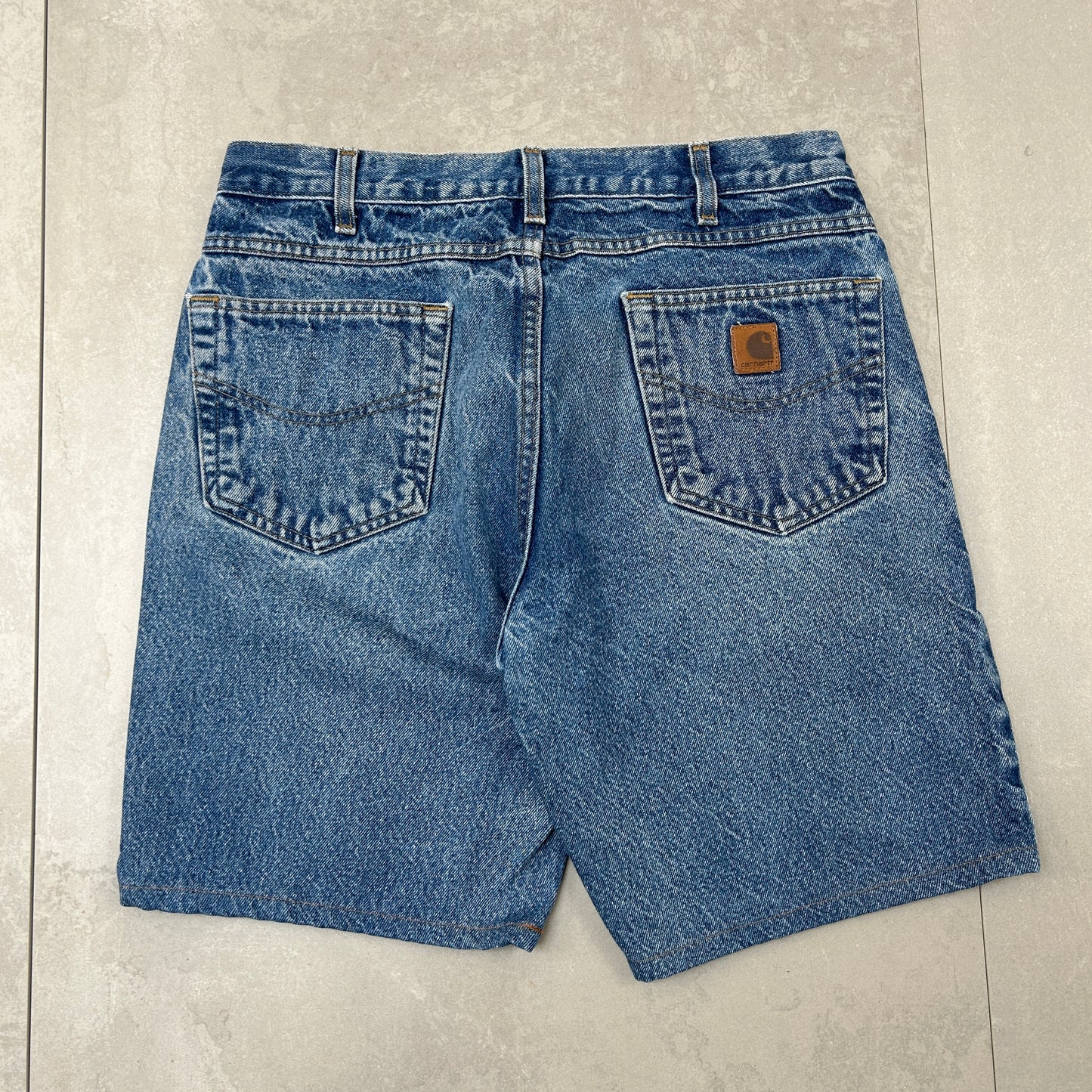 Vintage Carhartt Workwear Baggy Carpenter Blue Shorts - 34