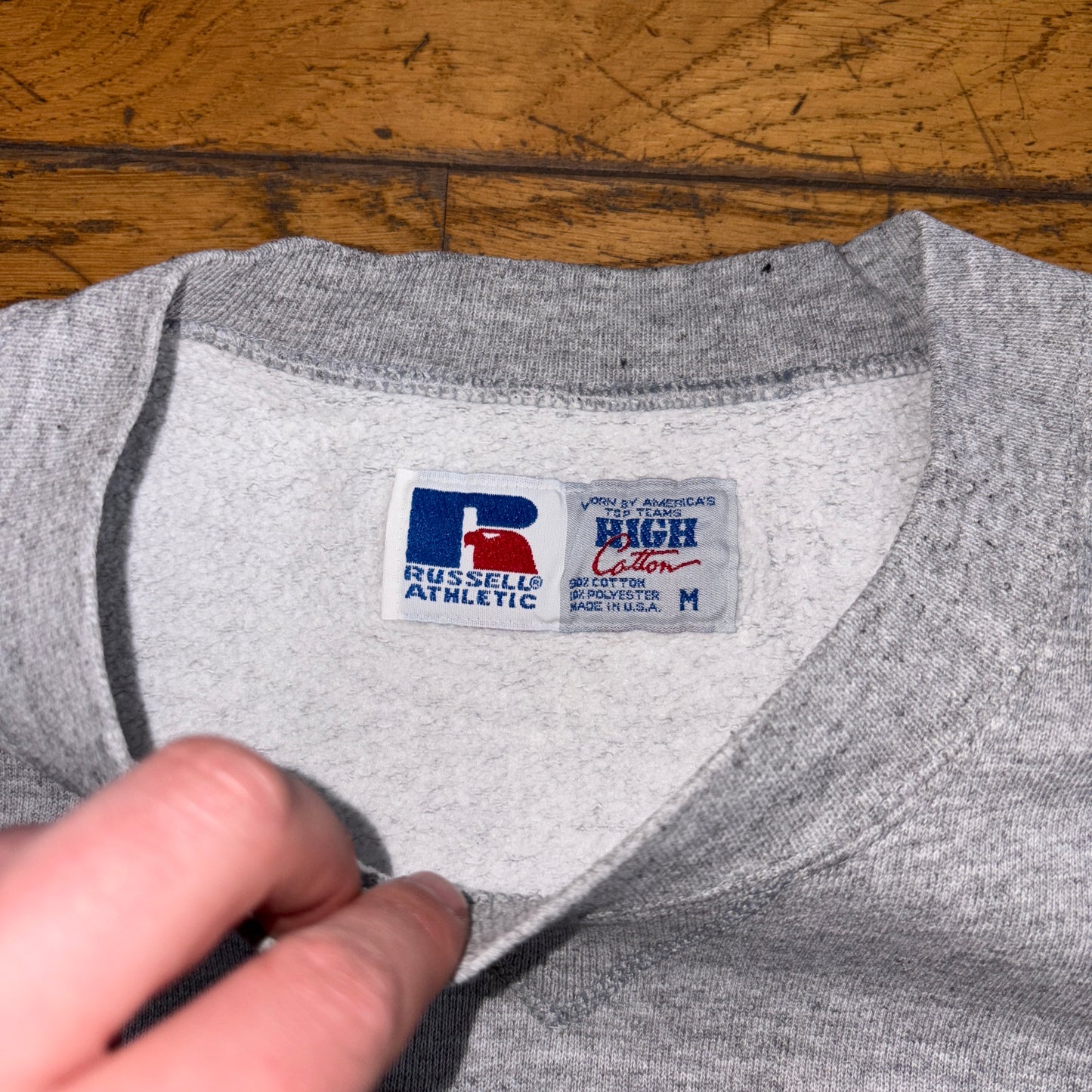 Vintage Russell Athletic Grey Embroidered Sweatshirt - S