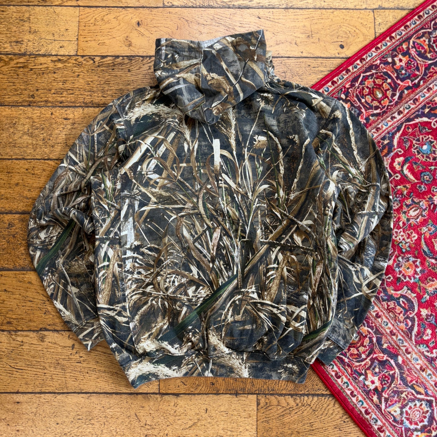 Vintage Realtree Camo Green Embroidered Hoodie Sweatshirt - M
