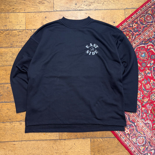 Vintage Black Long Sleeve Graphic T-Shirt - XL
