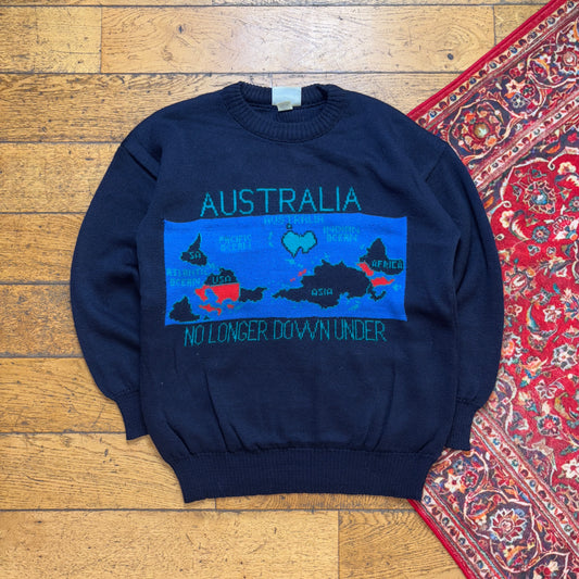 Vintage Navy Australia Wool Chunky Knit Jumper - M