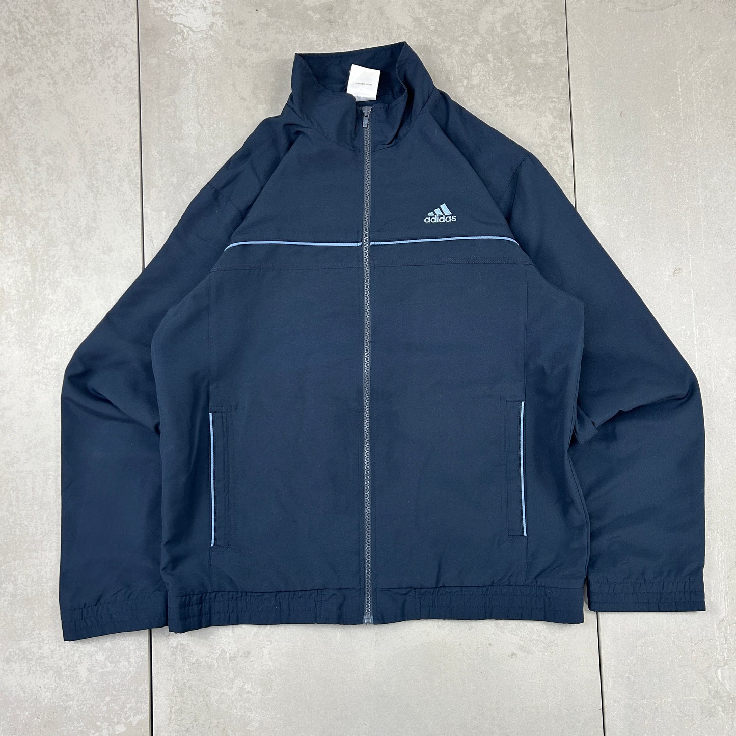 Vintage Adidas Navy Tracksuit Track Shell Windbreaker Jacket - M