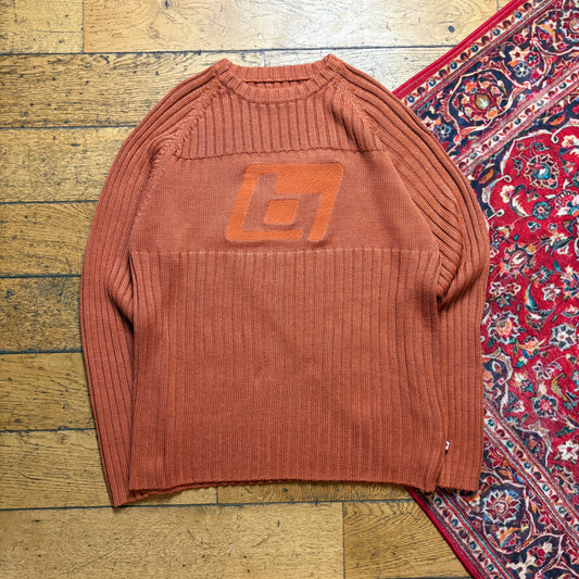 Vintage Burnt Orange Chunky Knit Jumper - M