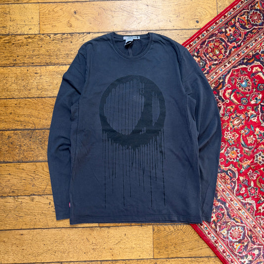 Vintage Levis Engineered Grey Black Long Sleeve Graphic T-Shirt - S