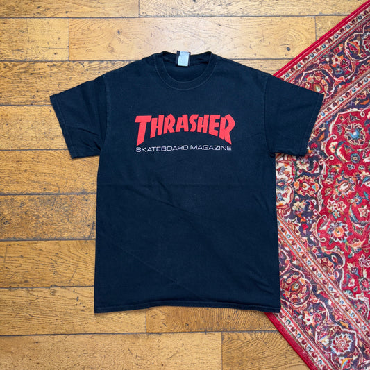 Vintage Thrasher Black Skate Graphic T-Shirt - XS