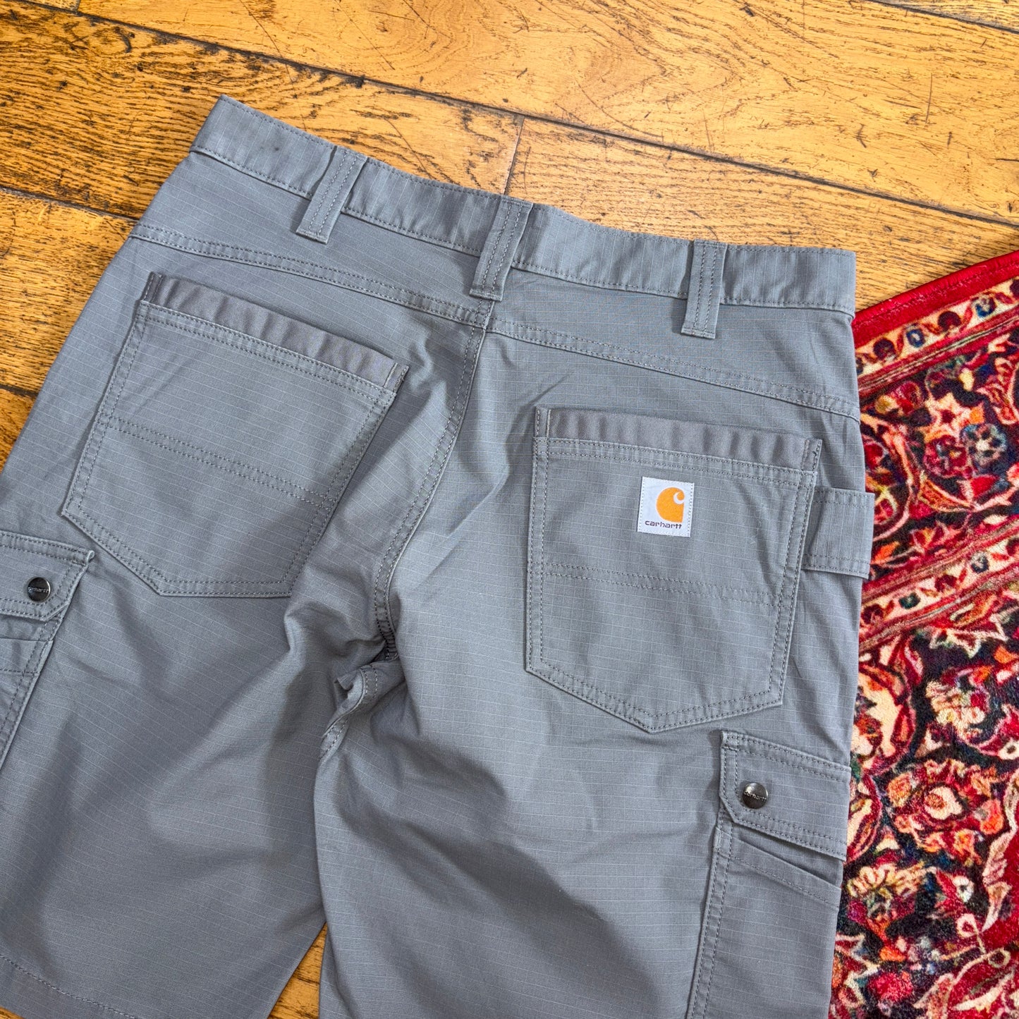Vintage Carhartt Workwear Grey Baggy Carpenter Shorts - 33