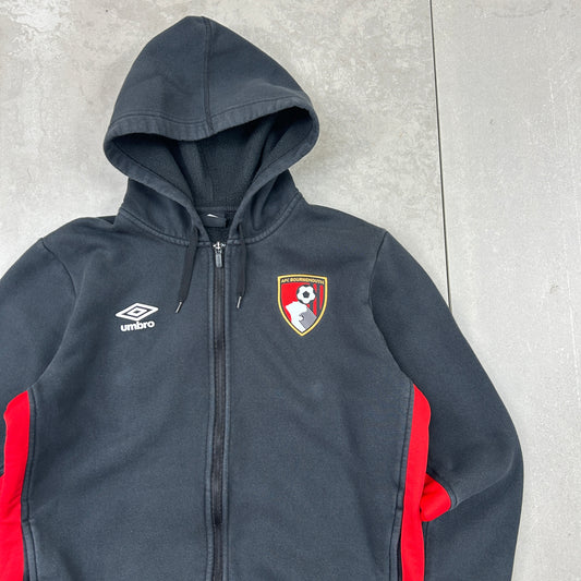 Vintage Bournemouth Embroidered  Zip Hoodie Sweatshirt - M