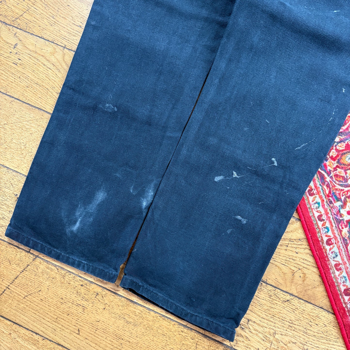 Vintage Carhartt Black Double Knee Workwear Carpenter Baggy Trousers - 34