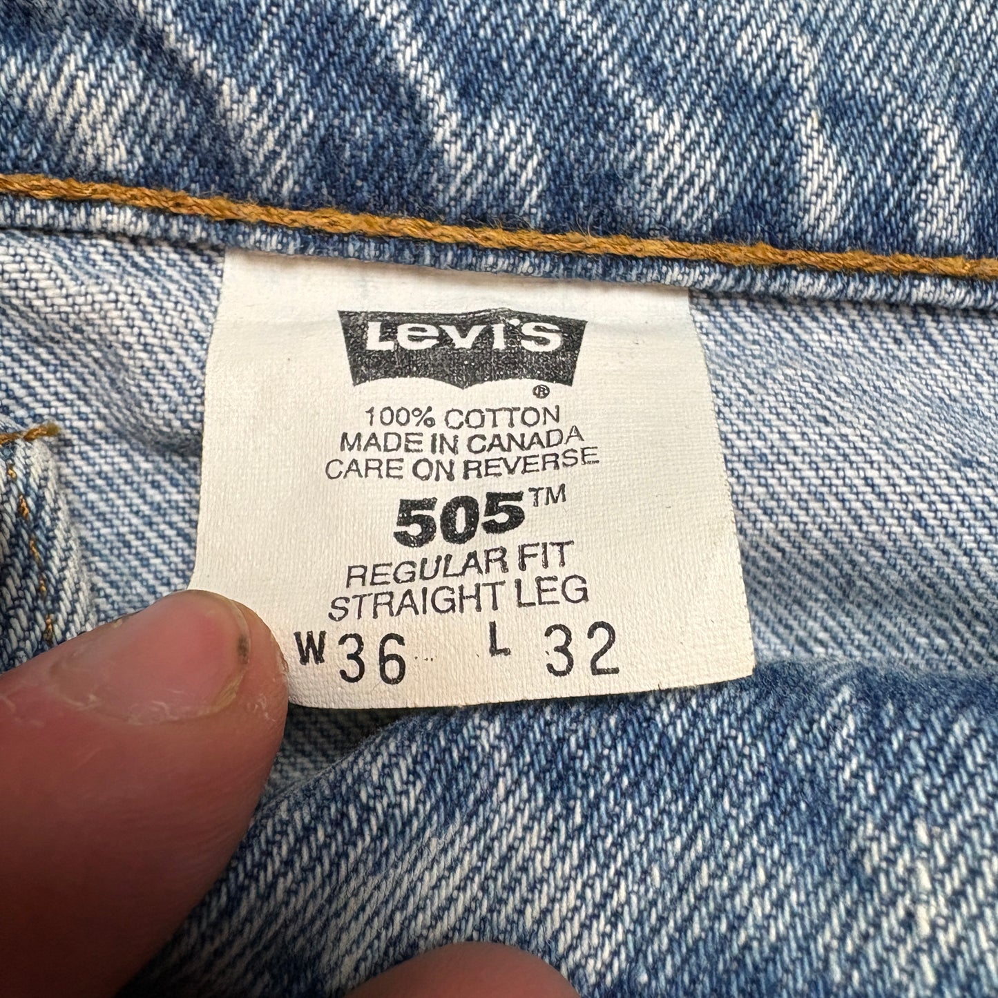 Vintage Levis 505 Straight Blue Denim Jeans - 36R