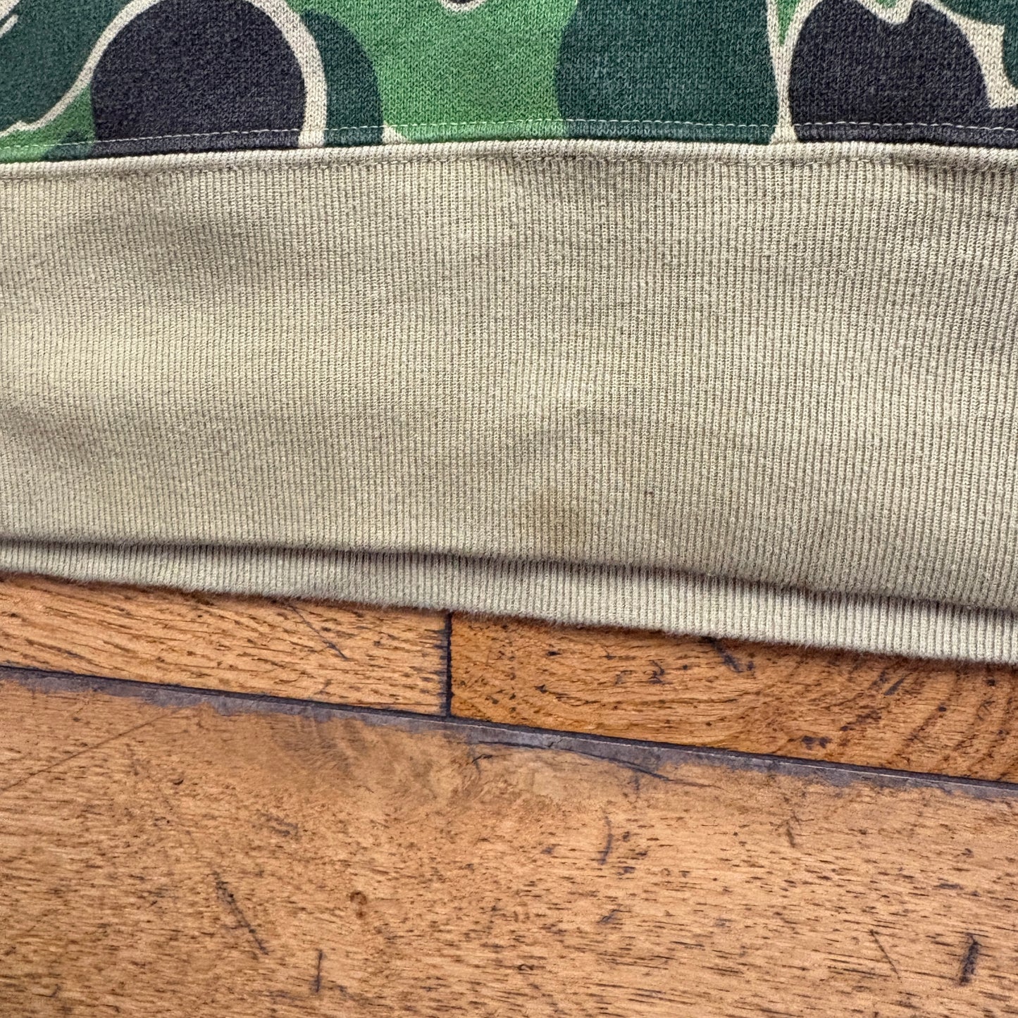 Vintage Bape Camo Shark Green Embroidered Sweatshirt - M
