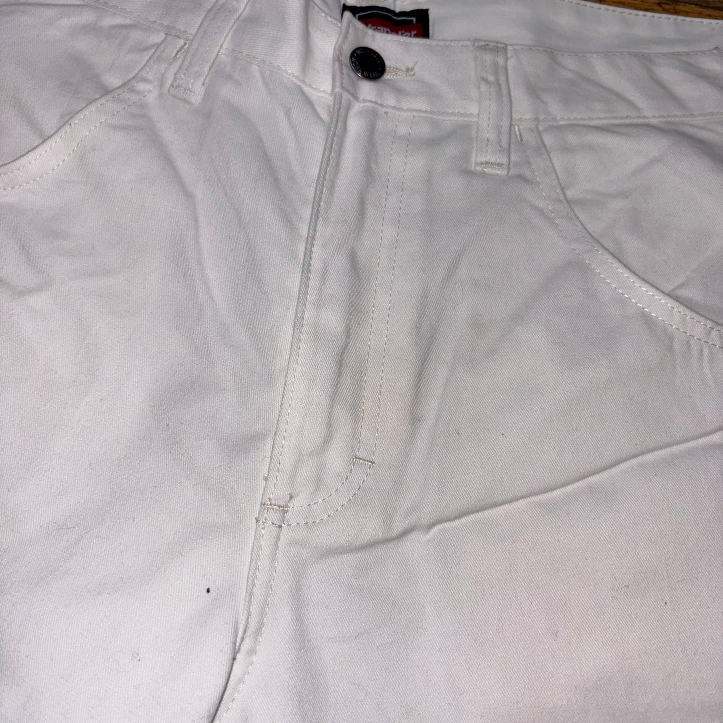 Vintage Wrangler White Carpenter Workwear Baggy Trousers - 33S