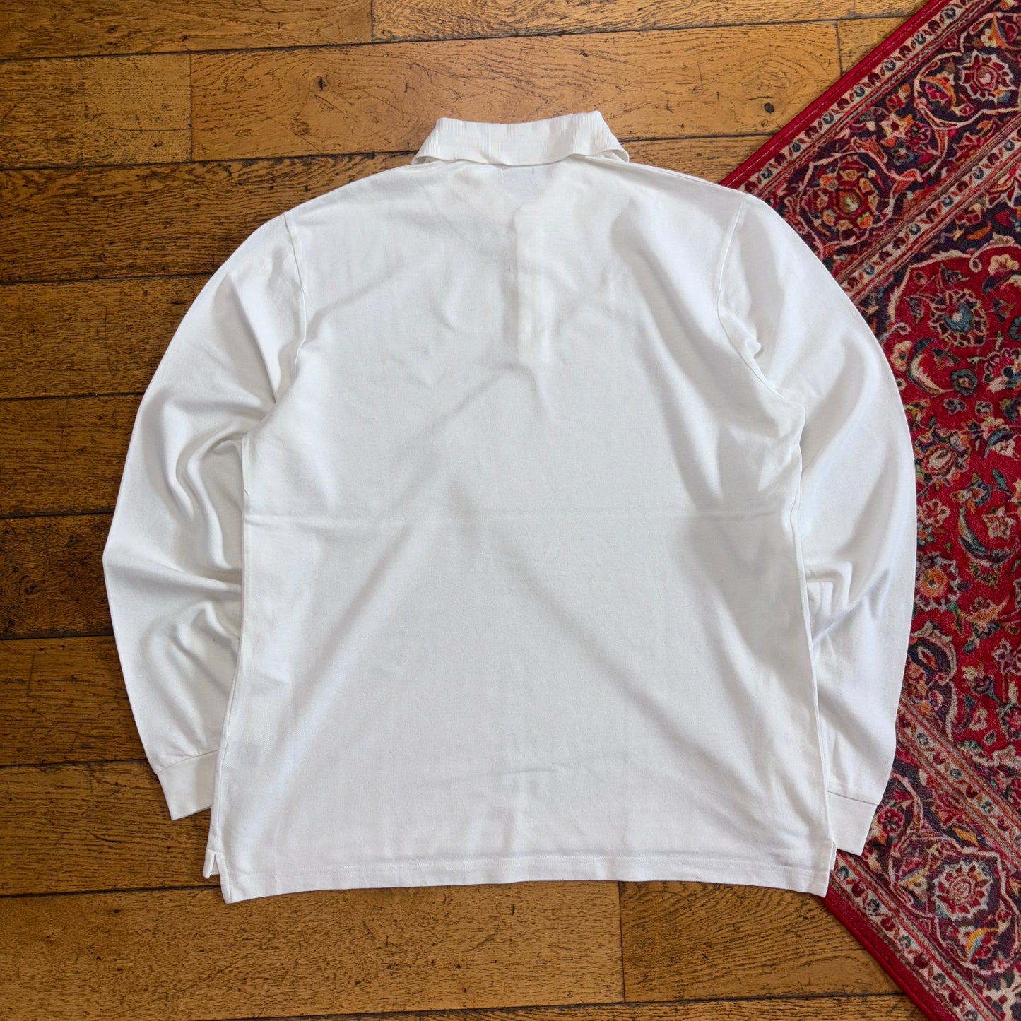 Vintage Pirelli White Embroidered Rugby Shirt - L