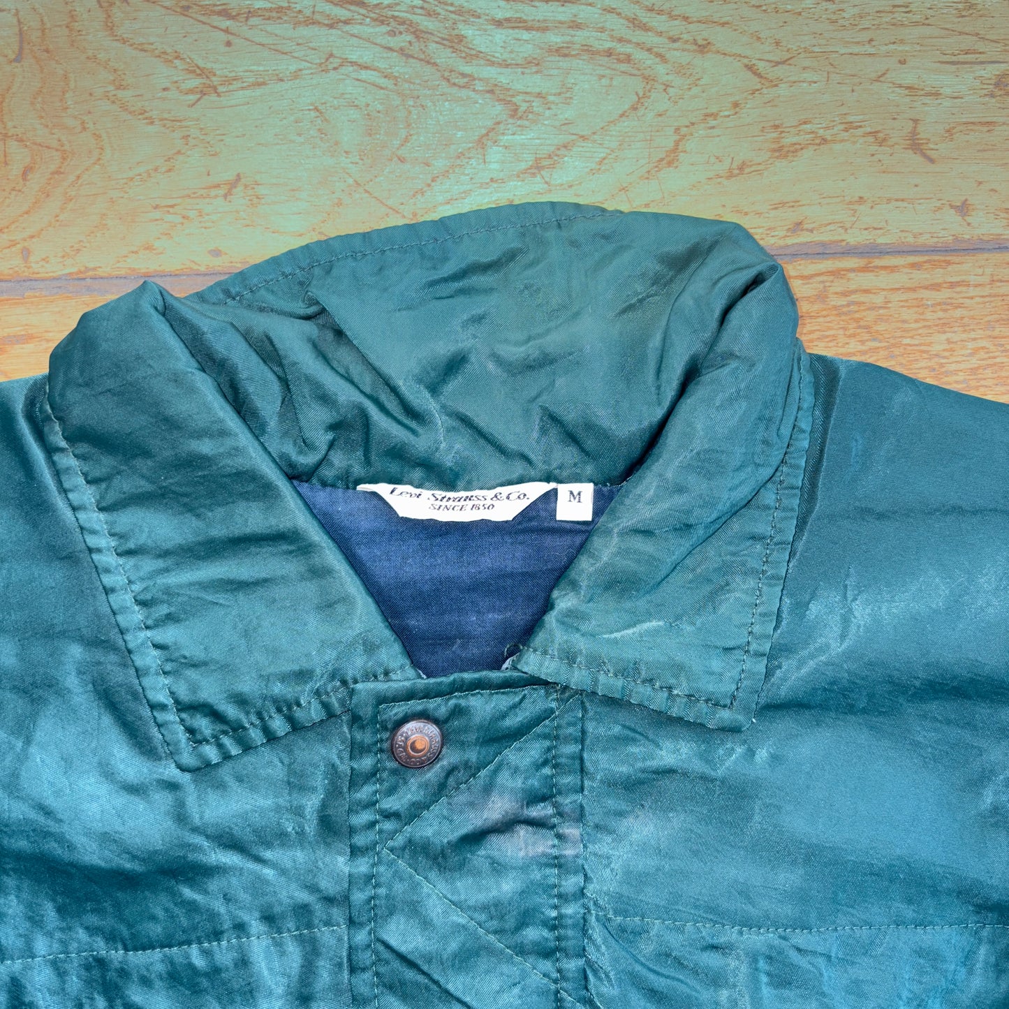 Vintage Levis Green Lightweight Cropped Bomber Jacket - M