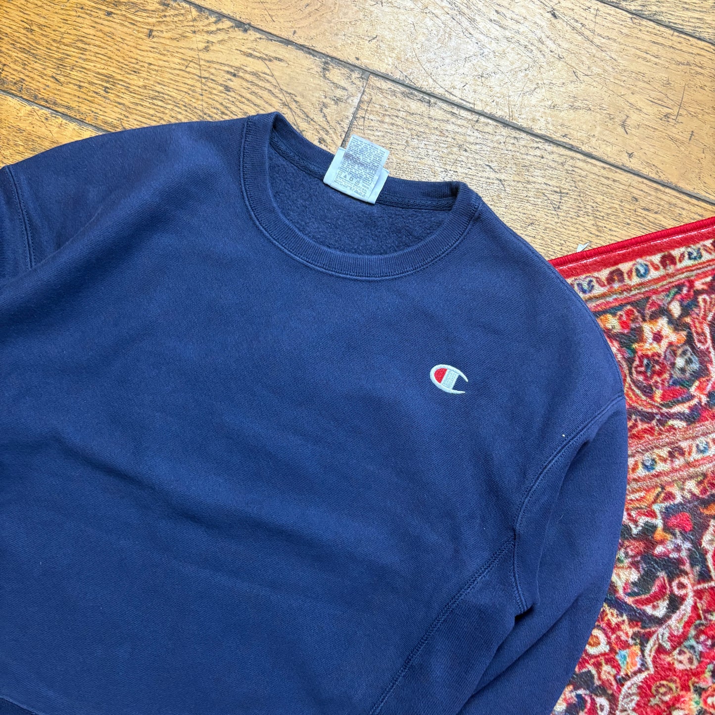 Vintage Champion Navy Womens Embroidered Sweatshirt - S