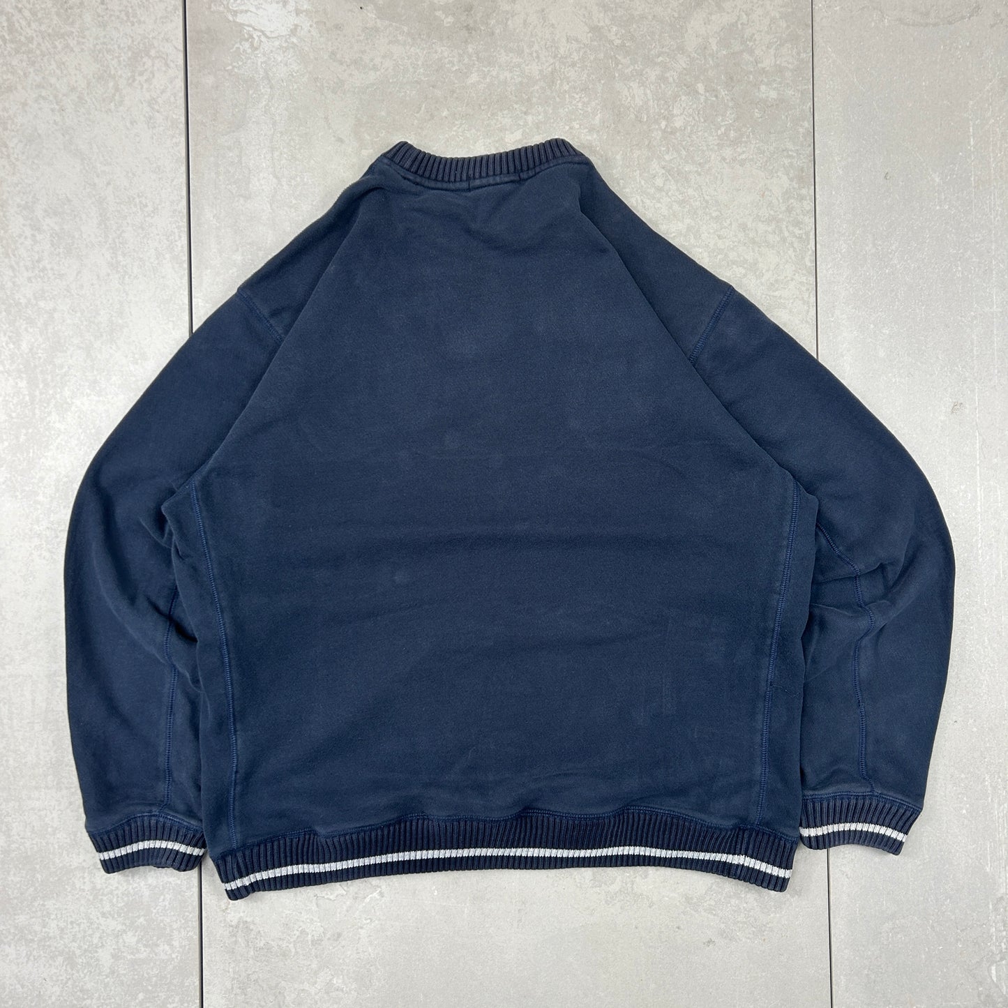 Vintage Nautica Spellout Navy Embroidered Sweatshirt - L