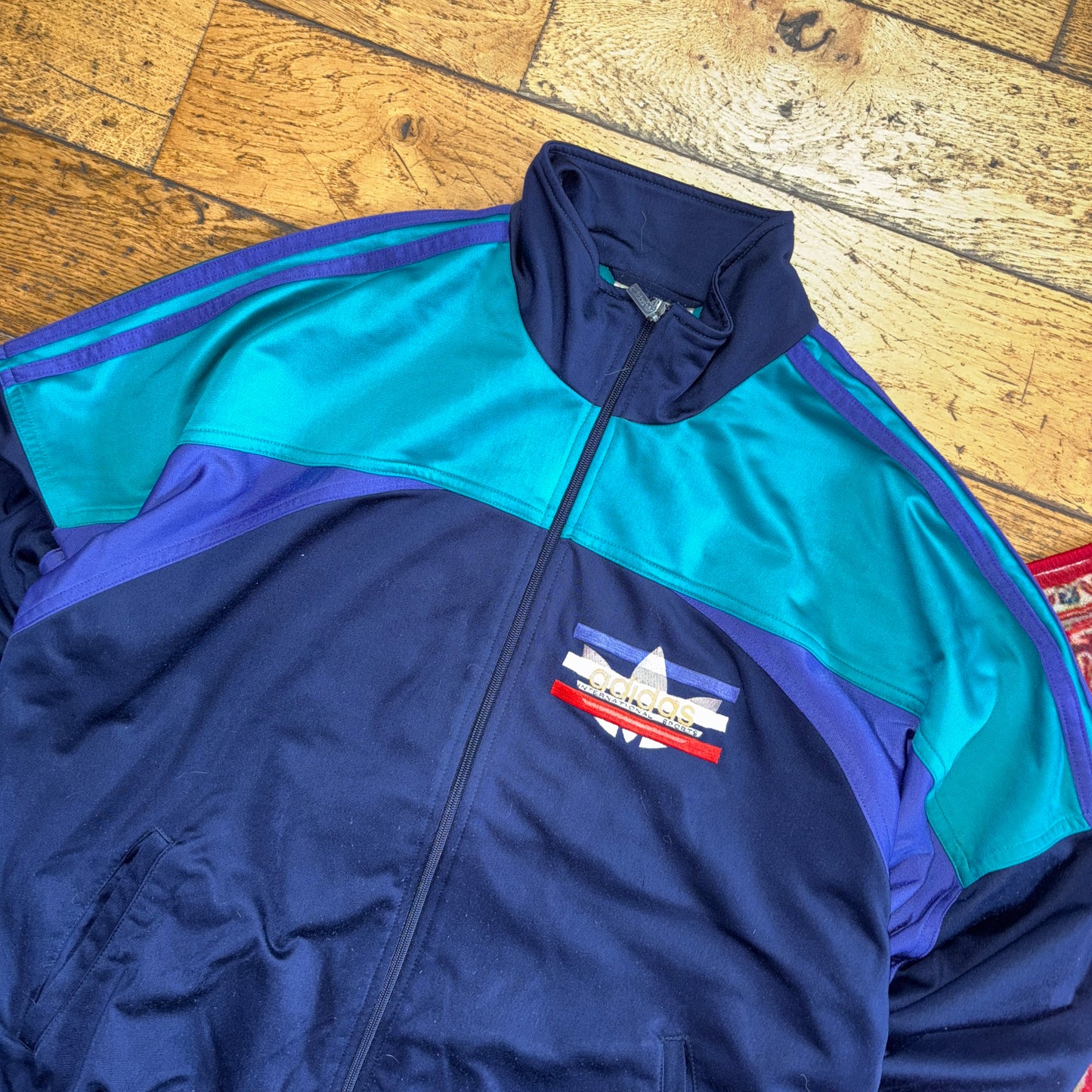 Vintage 90s Adidas Navy Tracksuit Track Shell Windbreaker Jacket - M