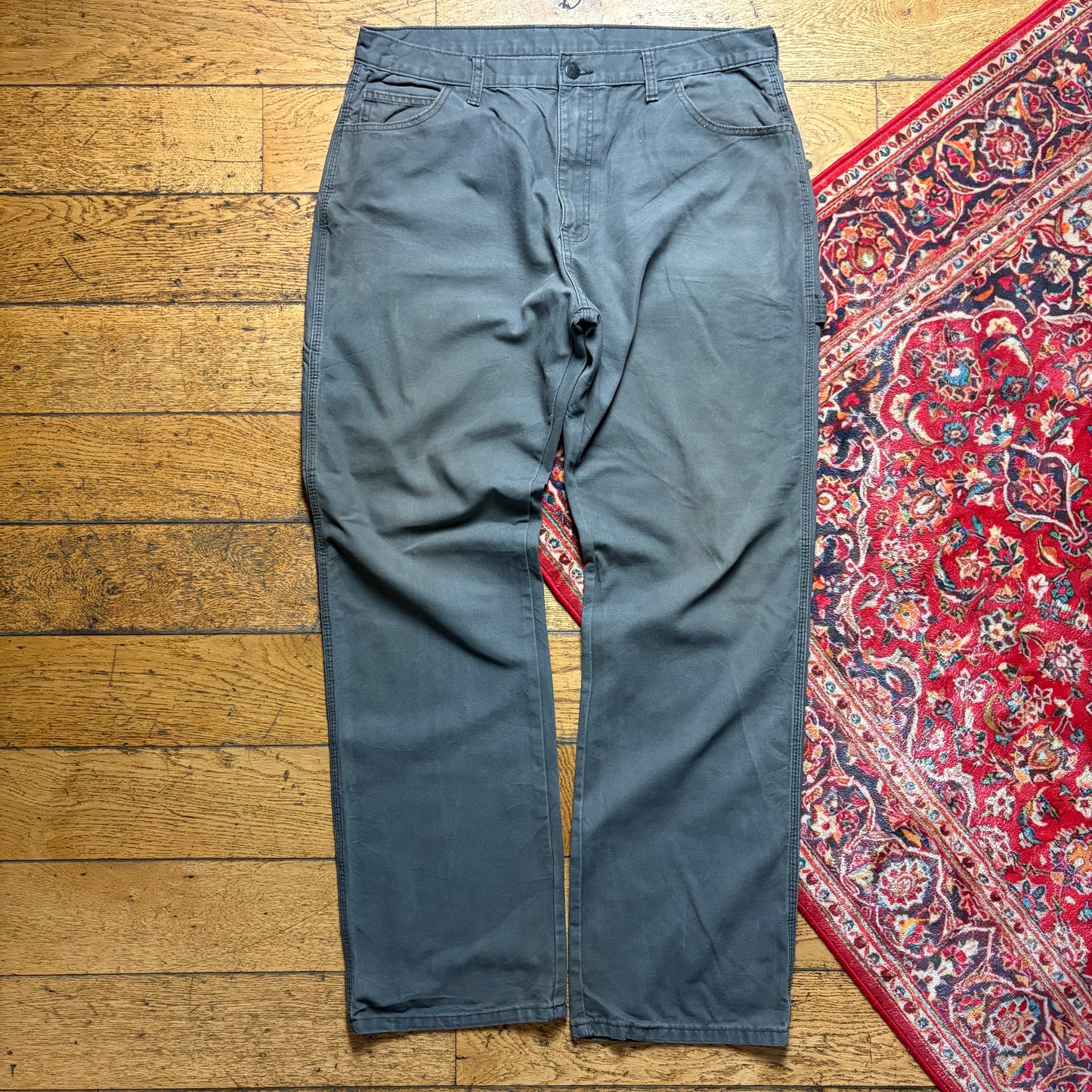Vintage Dickies Workwear Carpenter Baggy Grey Trousers - 38L