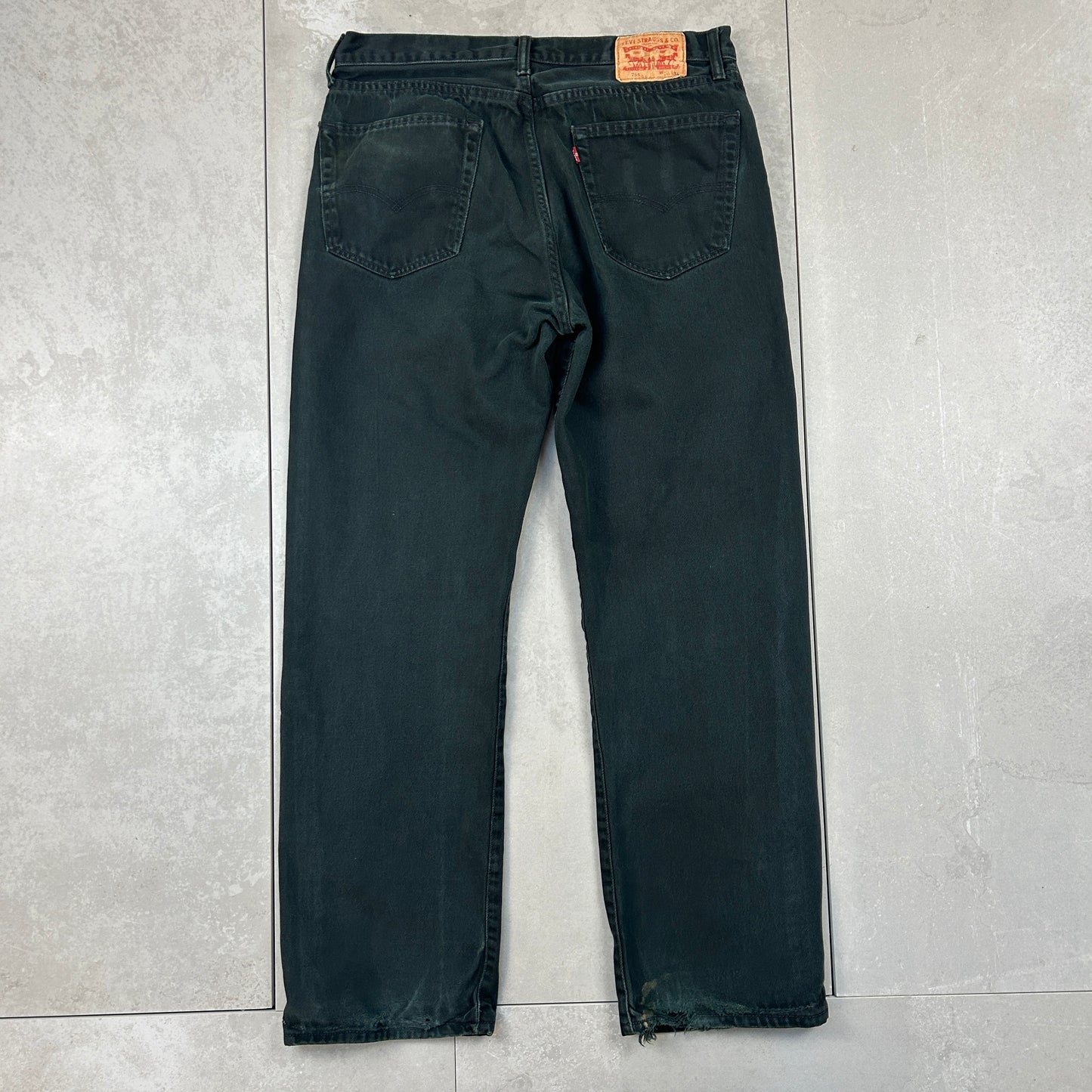 Vintage Levis 751 Straight Black Denim Jeans - 36