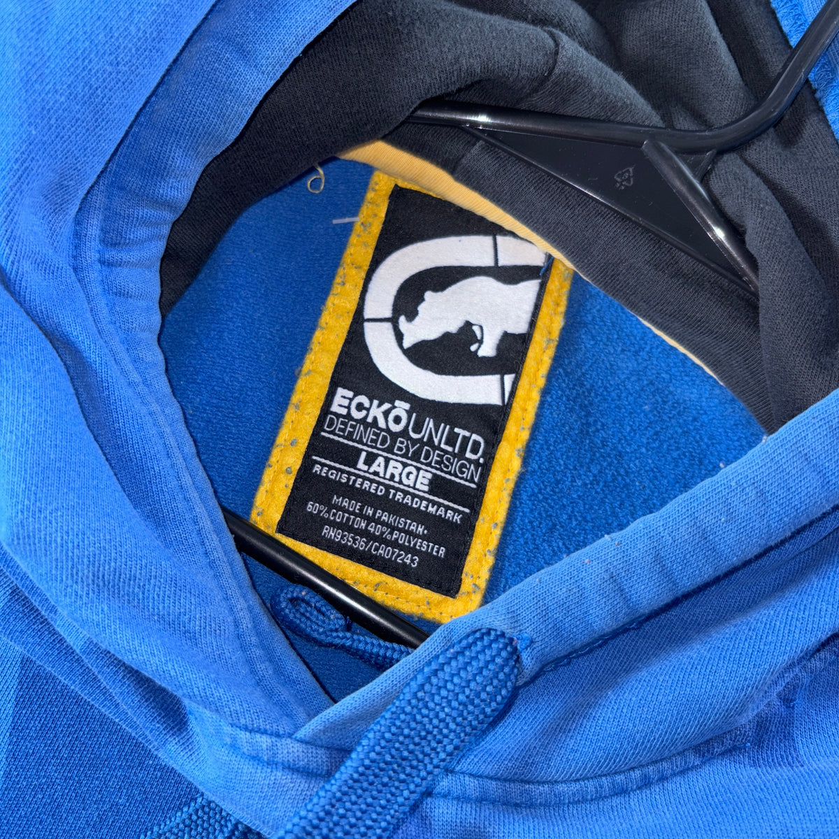Ecko Unltd Blue Hip Hop Y2K Hoodie Sweatshirt - L