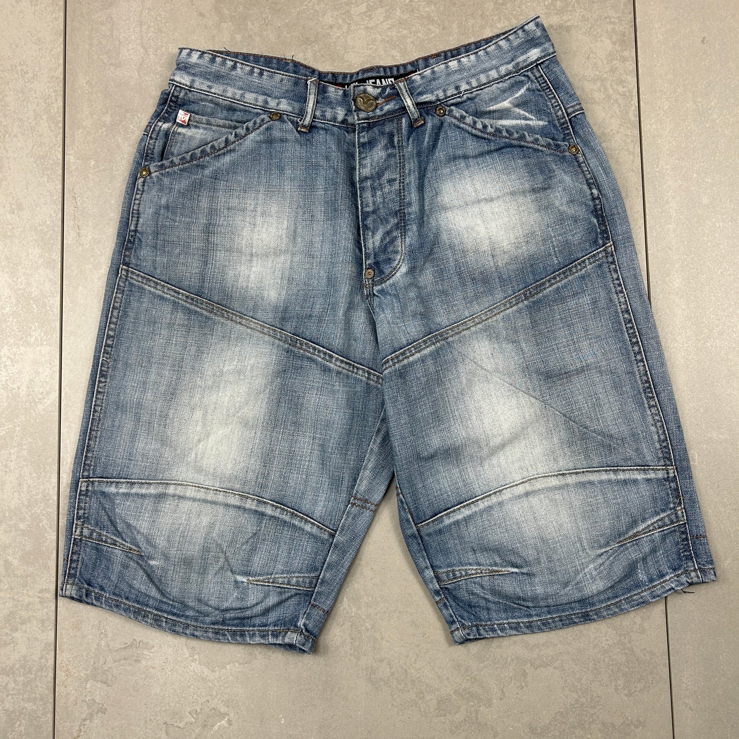 Vintage Voi jeans Embroidered Hip Hop Baggy Blue Shorts Jorts - 31