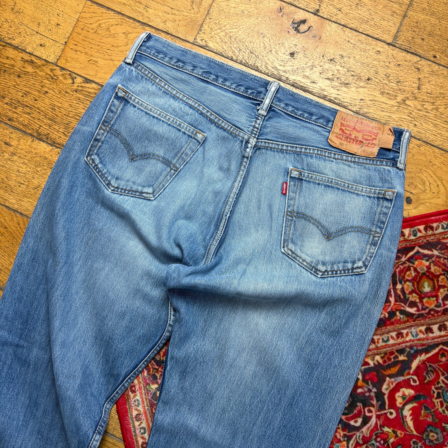 Vintage Levis 501 Straight Blue Denim Jeans - 38L