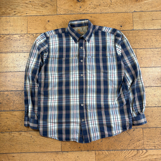 Vintage Carhartt Grey Brown Check Workwear Shirt - M