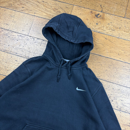 Vintage Nike Black Embroidered Hoodie Sweatshirt - L