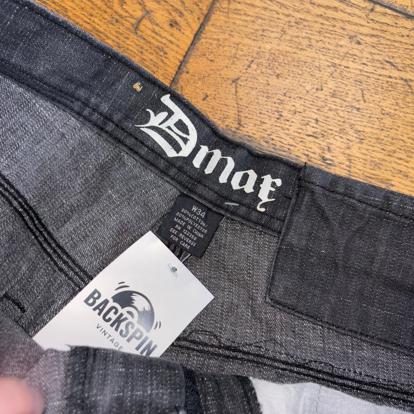 Vintage D Max Embroidered Black Hip Hop Baggy Shorts Jorts - 34