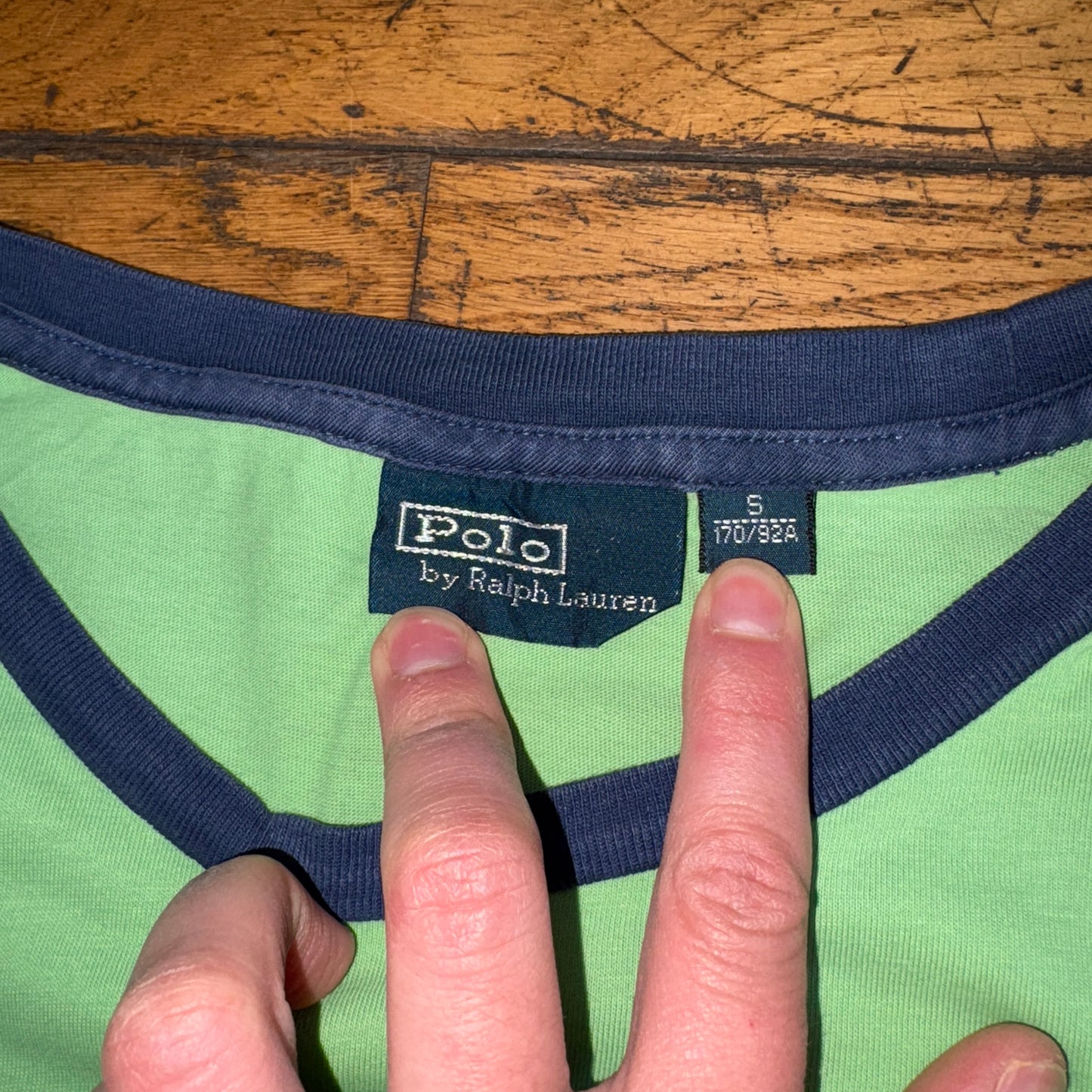 Vintage Ralph Lauren Green Ringer Embroidered T-Shirt - XS