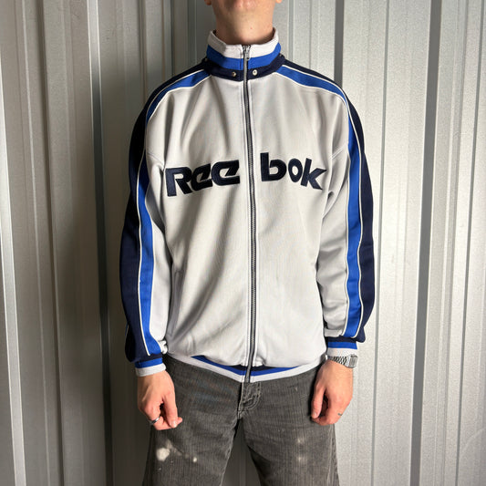 Vintage Reebok Y2K White Blue Tracksuit Track Jacket - XL