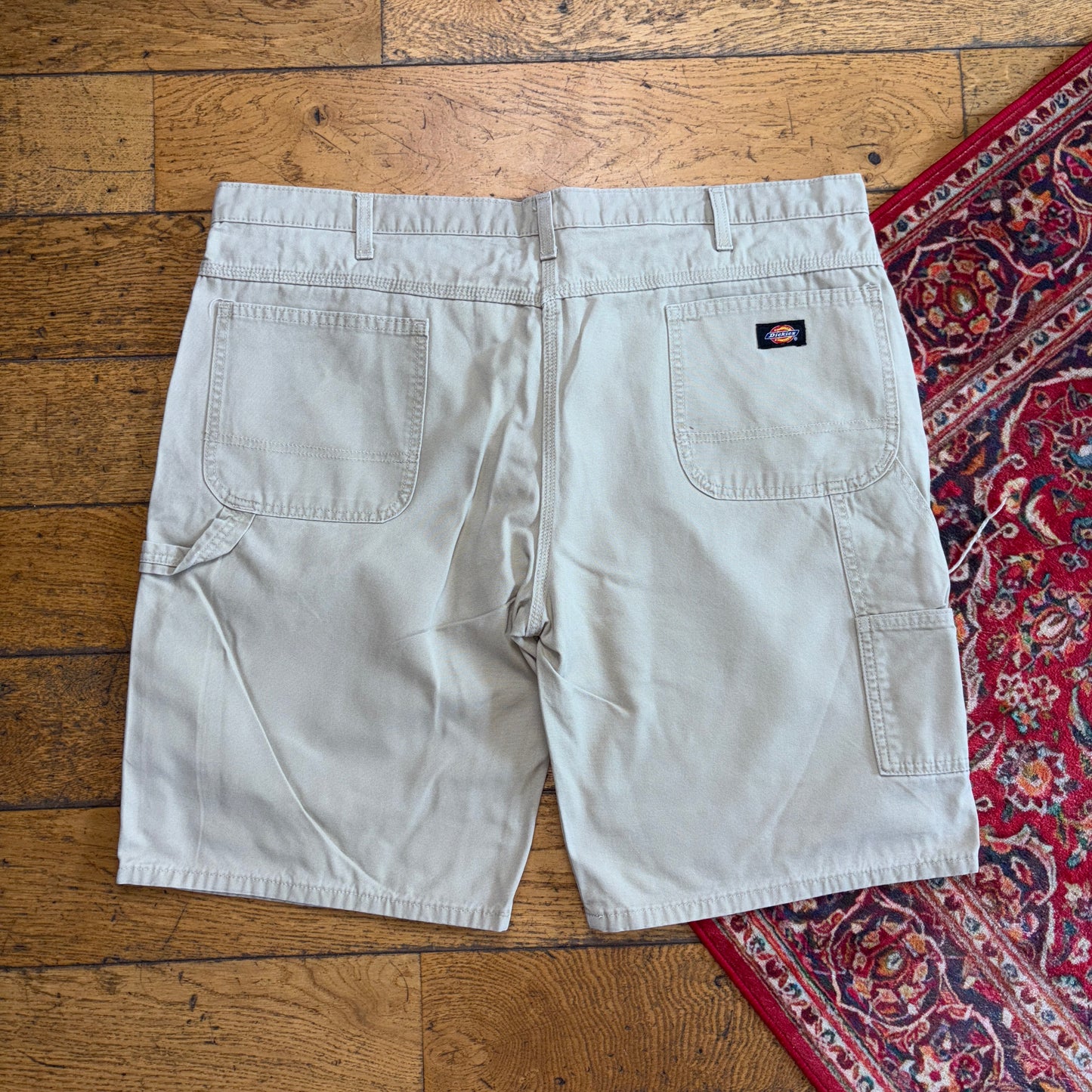 Vintage Dickies Workwear Carpenter Cream Baggy Shorts - 44
