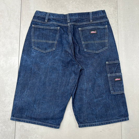 Vintage Dickies Workwear Carpenter Blue Baggy Shorts - 34