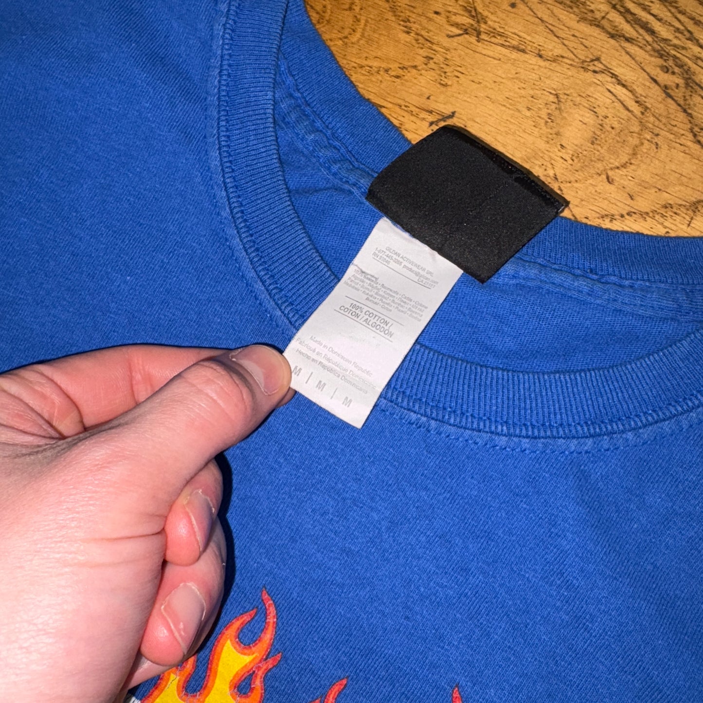 Vintage Thrasher Flames Blue Skate Graphic T-Shirt - S