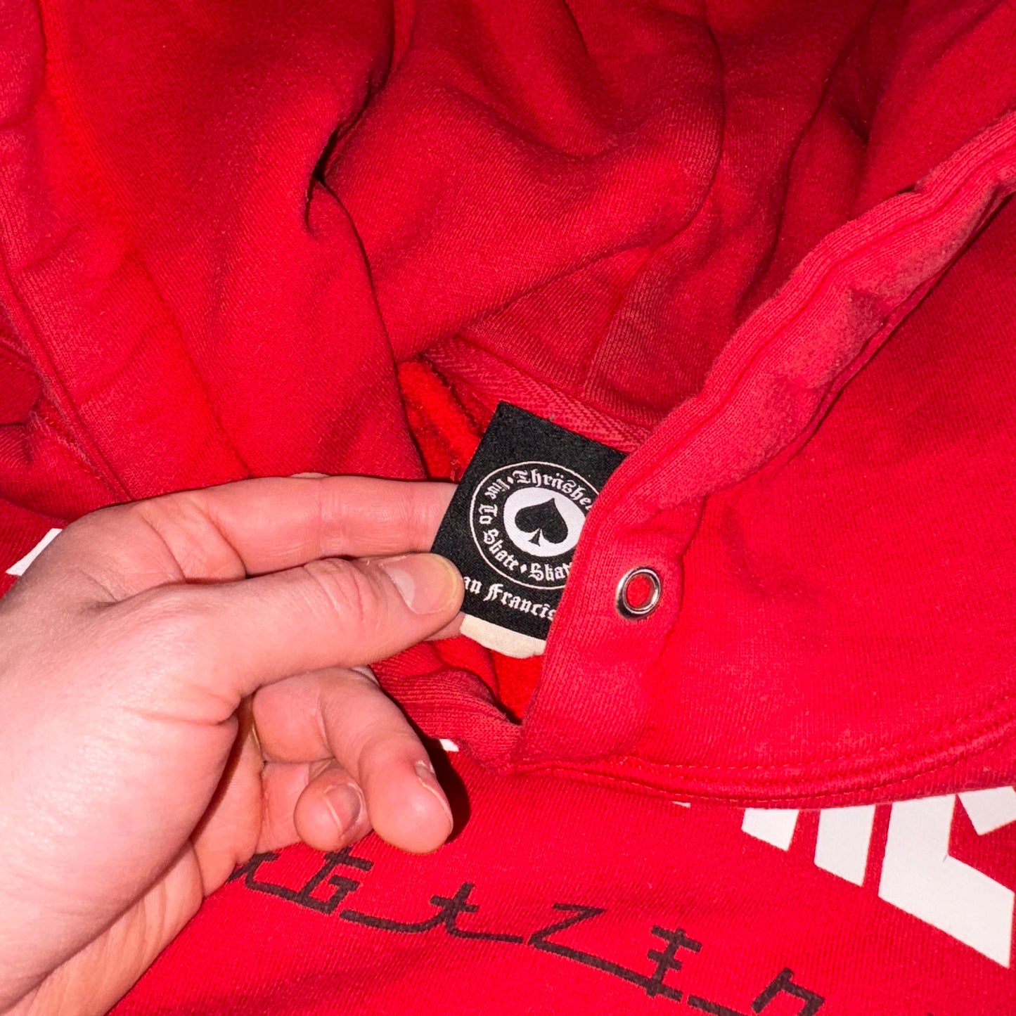 Vintage Thrasher Red Skate Hoodie Sweatshirt - L